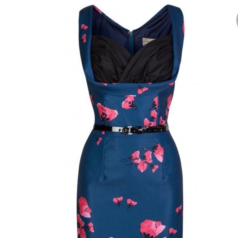 Lindy Bop Vanessa Midnight Poppy Dress - US size 6XL